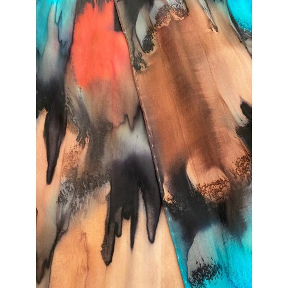 Arizona Silk Tie Dye Pattern Scarf - Picture 3 of 5